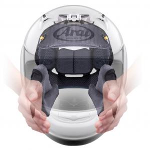 2011 arai signet q helmet overview, Think of the FCS cheekpads as a pair of hands trying to caress your jawbone