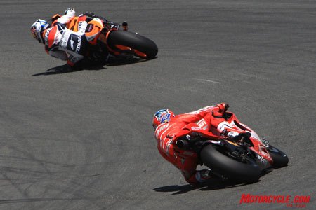 2009 red bull usgp at mazda raceway laguna seca, Stoner chased Pedrosa to no avail and ended up fourth