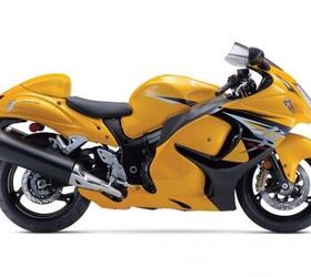 2013 suzuki motorcycle lineup motorcycle com, The iconic Hayabusa gets upgraded with Brembo monobloc brakes for 2013 The striking limited edition yellow version pictured here costs 200 more than the base version
