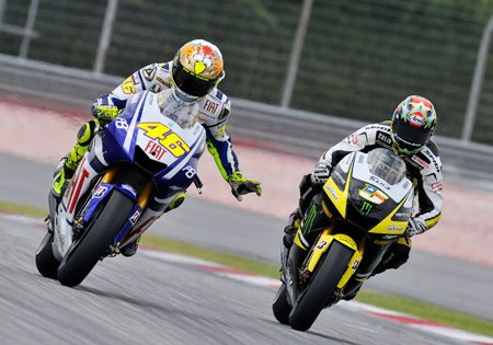 motogp 2010 sepang test 1 day two, Valentino Rossi and Colin Edwards take to the track in Malaysia