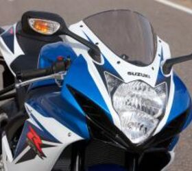 2011 suzuki gsx r600 review motorcycle com, The new stacked headlight along with new bodywork was part of the 600 s weight loss program Between the headlamp and bodywork Suzuki clipped another 8 7 pounds