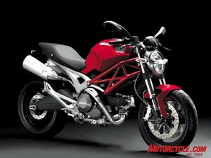 2008 ducatis first look, The star of the show for Ducati is the all new Monster 696 With a hybrid trellis and aluminum sub frame wide fuel tank and pronounced exhaust the newest Monster is sure to scare up some new Ducatisti
