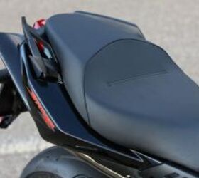 2010 aprilia shiver 750 abs review motorcycle com, The Shiver s new seat is narrower and more comfortable