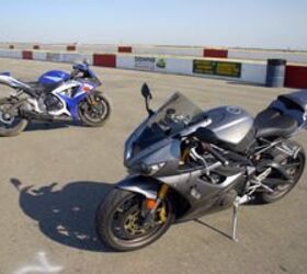 choose your weapon best of the best 2006 motorcycle com, Like a lot of four cylinder machines the GSXR 1000 really comes with two motors The first one is handy on the street with all of Suzuki s tuning tricks
