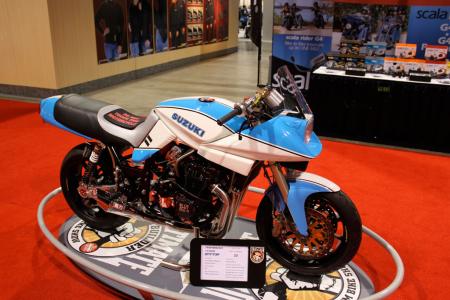 2010 long beach progressive ims report, Something for everyone could be found This bike entered in the builders competition is based around an early 80s Suzuki Katana chassis with a worked GSX R motor and other trick components