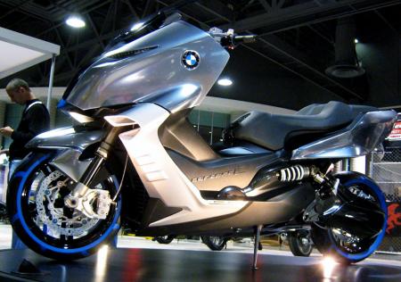 2010 long beach progressive ims report, BMW sees the commuter scooter market as its next direction to increase its market share as evidenced by this Concept C prototype Photo by Kevin Duke
