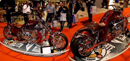 2010 long beach progressive ims report, Form follows function right Yes but what was that function again It s braggin rights son With a big honkin car engine stuffed into a bike the Boss Hoss satiates certain riders egos in a way nothing else can