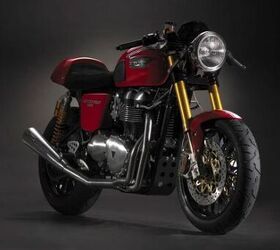 2009 triumph thruxton review motorcycle com, Here s a Thruxton that s been given the Arrow exhaust Ohlins suspension and Brembo brake treatment This thing is ready to pounce the competition in AHRMA s Transatlantic Challenge formerly the Thruxton Cup