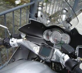 moto guzzi norge 1200 first ride report motorcycle com, Here s the optional GPS system installed