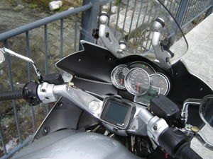 moto guzzi norge 1200 first ride report motorcycle com, Here s the optional GPS system installed