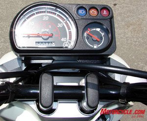 2008 yamaha c3 review motorcycle com, Very basic gauges Speedometer tops out at 40 fuel high beams check engine and check temperature