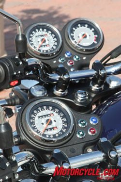 2009 triumph bonneville review motorcycle com, Basic Bonneville receives a speedo while the T100 and SE get added tach