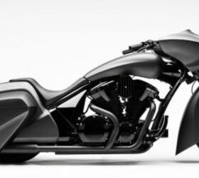 honda vt1300 based concept cruisers motorcycle com, From the mild mannered VT1300 Stateline comes this super sinister looking bagger Honda we beg you to make this bike