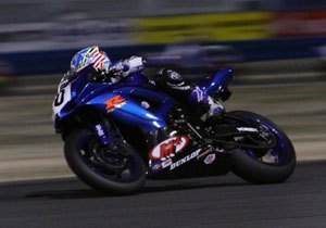 2009 daytona 200 results, Jason DiSalvo briefly held the lead but finished third for Team M4 Suzuki