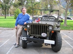 2004 griffith park sidecar rally, Two Russians purchased this surplus Jeep and painted To Berlin on it in Russian They parked directly accross from a confused pair of Ural riding Germans