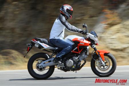 2011 aprilia shiver 750 review motorcycle com, Although Aprilia says rider ergos were tweaked to create a sportier feeling ride the Shiver is still a comfy mount possibly more so than other machines in the class