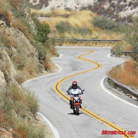 2011 aprilia shiver 750 review motorcycle com, Roads like these bring out the Shiver 750 s fun factor