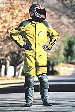 aerostich roadcrafter suit, Our own Toxic Avenger Calvin Kim asplendor in his hi vis Aerostich He blends in well doesn t he