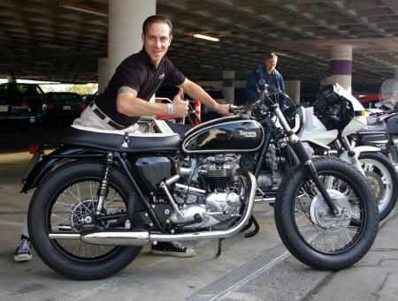 bud ekins frenzy at petersen museum auction, This very clean Triumph bitsa Bonneville was inspired by a Von Dutch pinstriped gas tank but did not reach reserve so it will go on to the upcoming Bonhams auction in Vegas