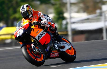 motogp 2011 le mans results, Just as Dani Pedrosa appears to be returning to full health he suffers another devastating injury this time to his right collarbone GEPA pictures Gold and Goose Gareth Harford