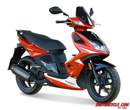 2010 kymco scooter lineup intro motorcycle com, Kymco decided to build a more powerful two stroke version of the sporty Super 8 50