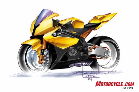 2009 bmw s1000rr preview motorcycle com, This design sketch from 2006 shows the fertile minds at BMW