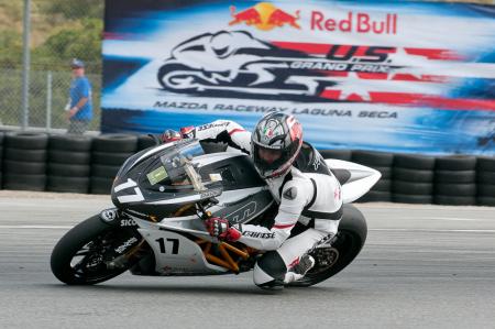 electric motorcycle racing season wrap up, Steve Rapp dominated the TTXGP event on the Mission R during the USGP at Laguna Seca Photo by Scott Jones