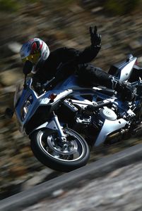 suzuki sv 1000s fast n fun for everyone motorcycle com, Sean hauls ass through the Spanish mountains to bring you the scoop Thanks to your 11 94 we can afford to fly him back to the states for future tests