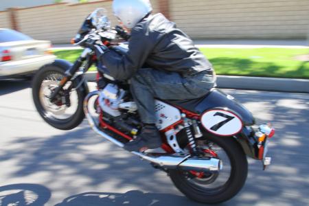 2011 moto guzzi v7 racer review motorcycle com, It may only have 43 ponies churning at its rear wheel but properly motivated the V7 can still play the hooligan role