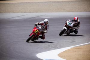 2012 fim e power ttxgp laguna seca race report, Ely Schless 18 and Robert Hancock 72 traded paint often in the TTX75 class for motorcycles limited to batteries with a 7 5 kWh output