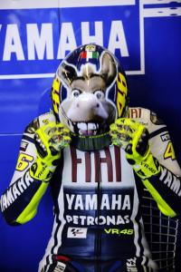 motogp 2009 misano results, Valentino Rossi wore a special helmet with Donkey from the film Shrek