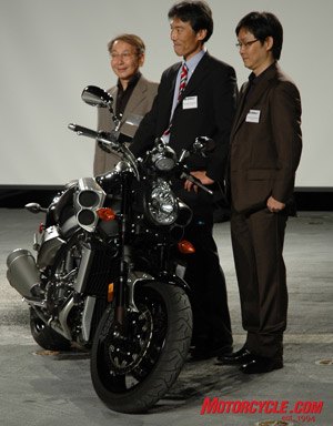 2009 star v max launch motorcycle com, Atsushi Ichijo who designed the original V Max along with project leader Mr Nakaaki and the designer of the new bike Mr Umemoto
