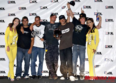 2008 xdl sportbike freestyle championship round 3 pomona, Individual Freestyle top five from left to right Alex Flores 4th Lin Eshalom 5th Bill Dixon 2nd Nick Brocha 1st Aaron Colton 3rd
