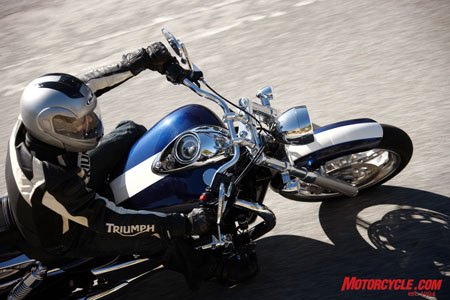 2010 triumph thunderbird review motorcycle com, A chrome nacelle atop the tank holds the attractive and fairly comprehensive instruments including a cruiser rare tachometer