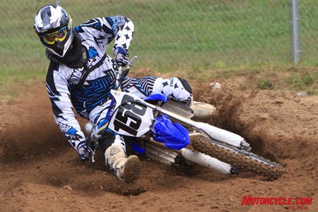 2010 yamaha yz450f review motorcycle com, Making both the new YZ and MO look good SoCal s Joey Webb 158 tore up Maryland s Budds Creek MX track with ease