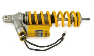 ohlins mechatronic making suspension smarter, The hlins front shock for the GS is obvious by its manual spring preload adjusters