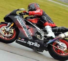 ama sportbike 2009 road america results, Factory Aprilia rider Ben Thompson raced in a specially designed RSV1000 promoting the new Transformers movie