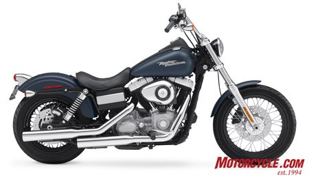 2009 harley davidson vrscf v rod muscle review motorcycle com, 2009 Dyna Street Bob gets an old style LED taillight and turn indicators also function as stop and tail lights as part of its styling updates for 09