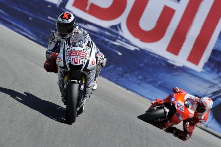 motogp 2010 laguna seca results, Jorge Lorenzo captured his sixth win in nine races while Casey Stoner reached the podium for the fourth consecutive race