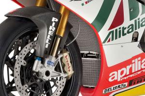 aprilia rsv4 biaggi replica unveiled, Ohlins suspension Brembo brakes Pirelli tires and Marchesini forged magnesium alloy wheels contribute to the 64 000 price tag