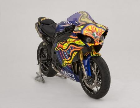rossi riders for health r1 up for auction, Bids for the Valentino Rossi R1 are expected to start from 50 000 to 70 000
