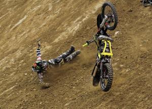 2012 x games report, Kyle Loza was injured during his first attempt where he tried to flip the bike on its own and then land back on it He was unable to attempt a second try