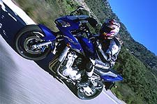 2001 yamaha fazer 1000 motorcycle com, Is this Minime on Yamaha s special road simulating treadmill or is he blasting down a Spanish backroad Only he knows for sure