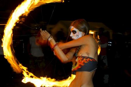 2012 sturgis motorcycle rally report, Boom Town Hoops play with fire