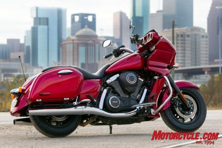 2011 kawasaki vulcan 1700 vaquero review motorcycle com, This Kawasaki cowboy is looking to stir up trouble with all the other baggers in town