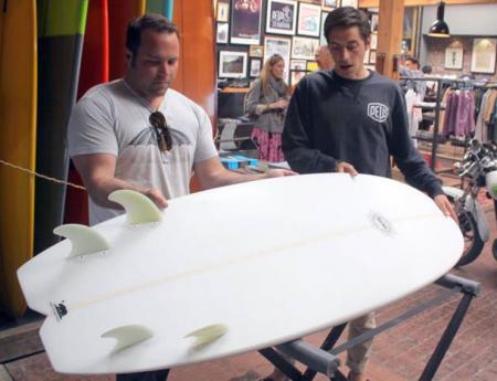 inside deus ex machina, A bike shop that also sells custom surfboards clearly appeals to a very unique clientele