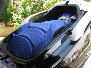 2011 honda silver wing abs review motorcycle com, The under seat storage offers ample space for all your riding gear