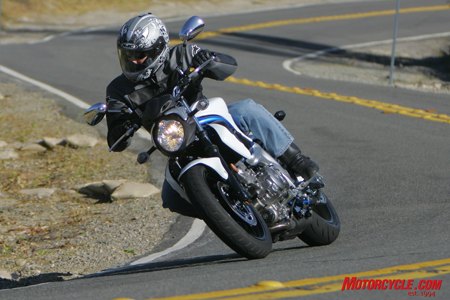2009 suzuki gladius review motorcycle com, Ready for backroads the 2009 Gladius should be in dealers within the month It comes in Metallic Triton Blue Glass Splash White or Pearl Nebular Black