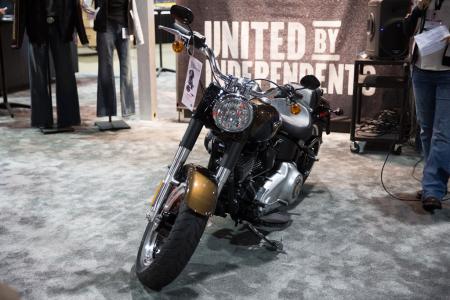 2012 progressive international motorcycle show report video, One moto item of note from Harley Davidson the restyled 2013 Dyna Street Bob joins the Sportster Classic in being eligible for HD1 Factory Customization