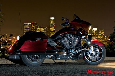 2010 victory cross country review motorcycle com, We think Victory has a good shot at snatching away H D clientele with such a commendable effort in the form of the 2010 Cross Country Harley should be ware what s lurking in the shadows